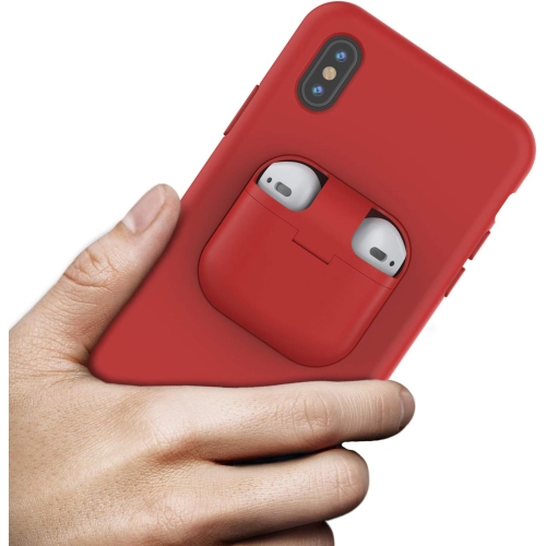 iPhone Xs Airpods Case Holder | Slim & Durable 2 in 1 Cover Designed for iPhone Xs (5.8")