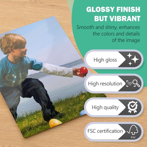 Glossy Photo Paper 11 x 17, 50 Sheets, 52lb for Inkjet Printer
