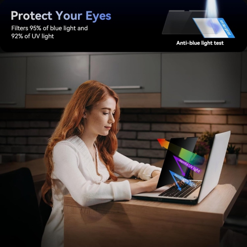 Magnetic Laptop Privacy Screen 13.3 Inch for 16:10 Computer Monitor, 13" Removable Anti Glare Protector Blue Light