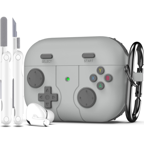 R-FUN  Airpods Pro 2Nd/1St Generation Case Cover With Cleaner Kit, Clic Handheld Game Console Design Case Soft Skin