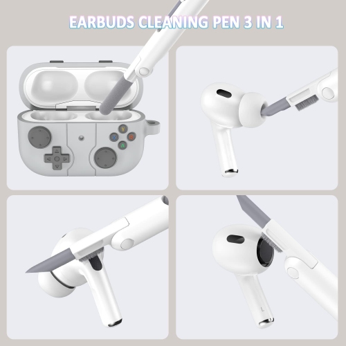 AirPods Pro 2nd/1st Generation Case Cover with Cleaner Kit, Clic Handheld Game Console Design Case Soft Skin