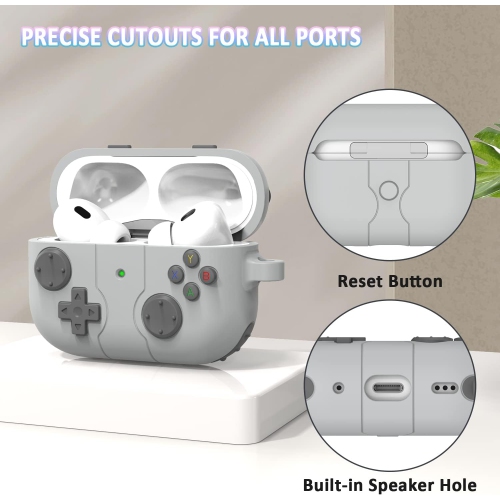 AirPods Pro 2nd/1st Generation Case Cover with Cleaner Kit, Clic Handheld Game Console Design Case Soft Skin
