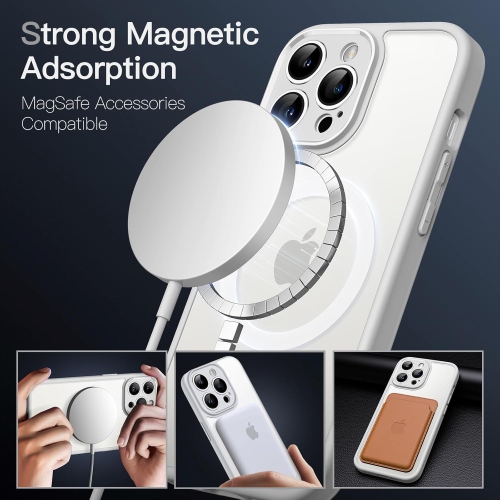 Magnetic Case for iPhone 13 Pro 6.1-Inch, Compatible with MagSafe, Translucent Matte Back Camera Lens Full