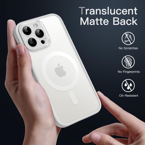 Magnetic Case for iPhone 13 Pro 6.1-Inch, Compatible with MagSafe, Translucent Matte Back Camera Lens Full