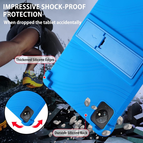 Case for Blackview Tab 7 /Tab 8 /Tab A7 Tablet, Soft Silicone Tablet Case with Adjustable Kickstand Kids