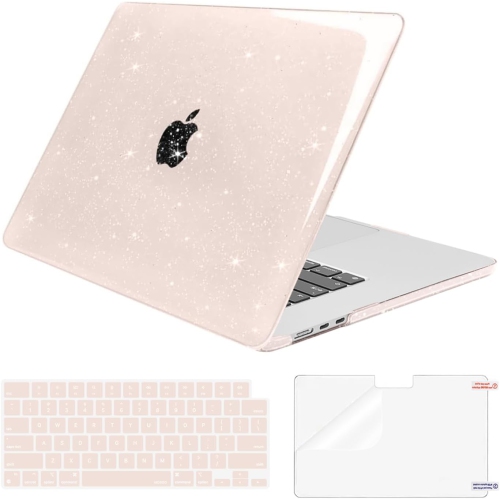 MOSISO  Compatible With Macbook Air 15 Inch Case 2023 2024 Release M3 A3114 M2 A2941 With Touch Id, Glitter Sparkly