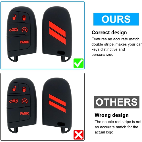 Key Fob Cover for Dodge Accessories 5 Button Key Fob Case for Dodge Charger Challenger Durango Journey