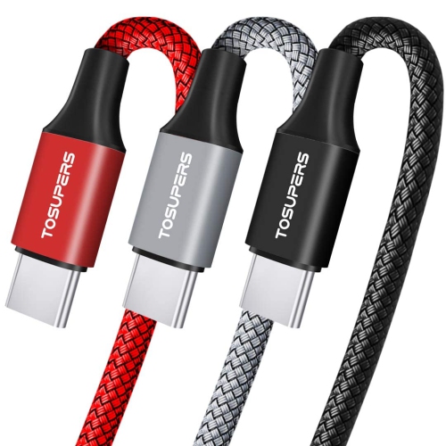 USB C Cable 3ft, 3-Pack USB A to USB C Cable 3A Fast Charging, USB Type C Charger Cord Braided for Samsung