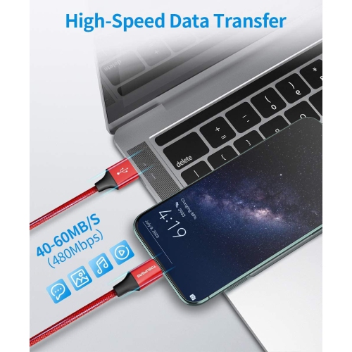 USB C Cable 3ft, 3-Pack USB A to USB C Cable 3A Fast Charging, USB Type C Charger Cord Braided for Samsung