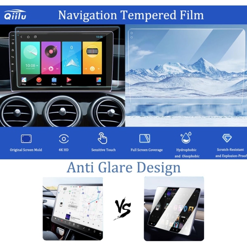 Navigation Protecteur d'écran tactile FilmsAnti Fingerprint Central Control Navigation Film trempé avec kit