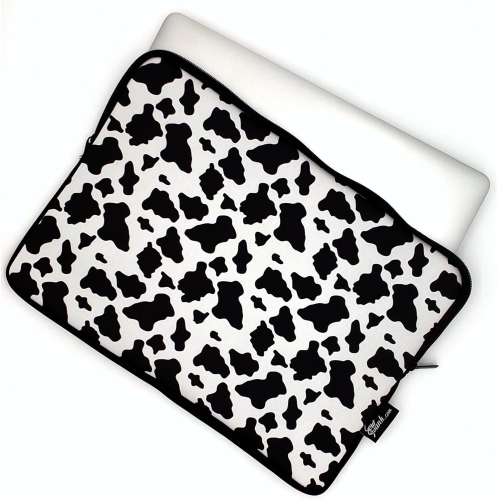 13-15 Inch Cow Print Laptop Sleeve Case/Water-Resistant Neoprene Notebook Computer Pocket Tablet Briefcase Carrying