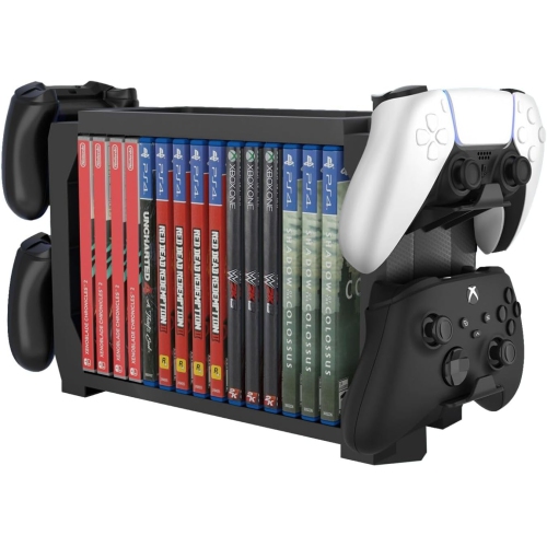 TNP Games Storage Tower for PS5 Game Disk Rack and Controller Stand Holder for Xbox Series