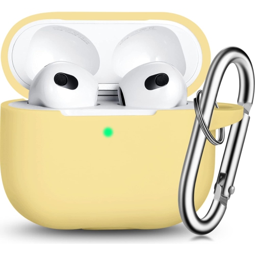 R-FUN  for Airpod 3 Case Cover, Silicone Protective Accessories Skin With Keychain Compatible With Airpod 3Rd Generation