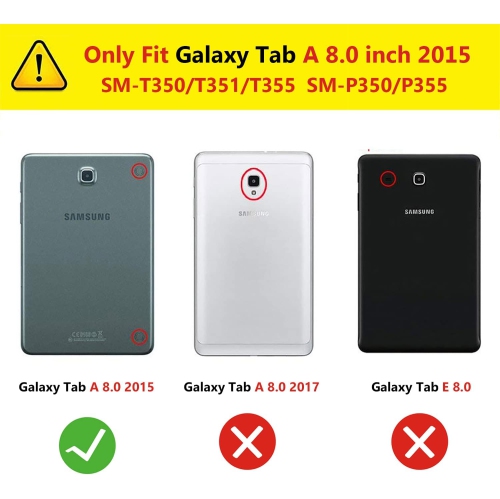 Case for Samsung Galaxy Tab A 8.0 inch 2015, PU Leather Soft Silicone Back Cover