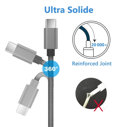 USB C Cable [2Pack 6.6ft], USB C Charger Cable 3A Fast Charging Type C Cable, Nylon USB A to USB C Charging