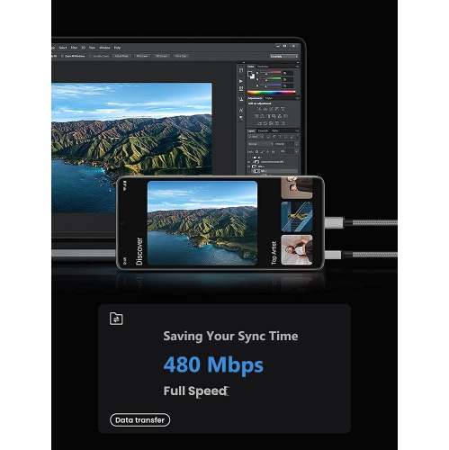 USB C Cable [2Pack 6.6ft], USB C Charger Cable 3A Fast Charging Type C Cable, Nylon USB A to USB C Charging