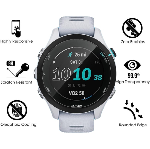 Screen Protector for Garmin Forerunner 255s/255s Music, 3 Pack Premium 9H High-Sensitivity Tempered Gl Screen