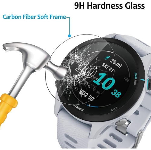 Screen Protector for Garmin Forerunner 255s/255s Music, 3 Pack Premium 9H High-Sensitivity Tempered Gl Screen