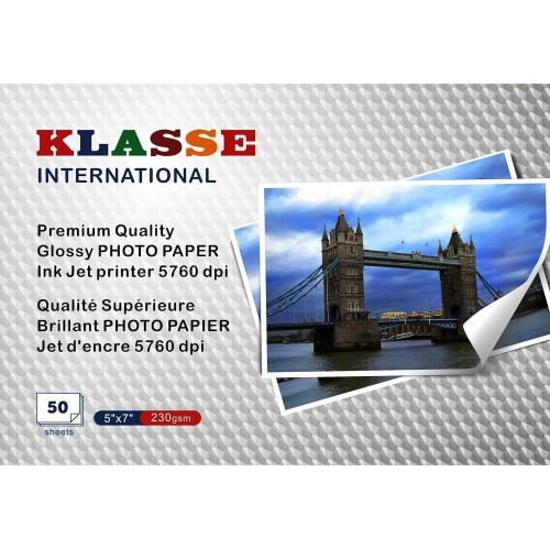 5x7 inch Premium Glossy Photo Paper Thicker Quality 230 GSM, Long Lasting 50 Sheets