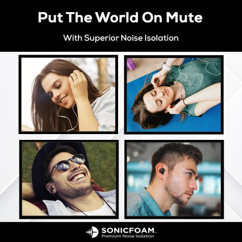 Memory Foam Earbud Tips - Premium Noise Isolation, Replacement Foam Earphone Tips, 20 Pack for in Ear