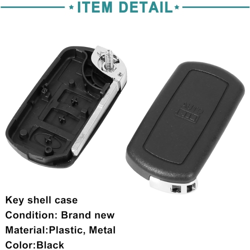 Car Keyless Remote Case 3 Button Key Fob Shell Fit for Range Rover Discovery LR3 - Pack of 1 Black