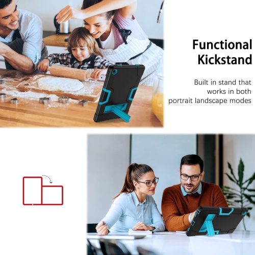 Case for Lenovo Tab M10 Plus 2022-Kickstand Heavy Duty Hard Tablet Cover Shockproof Full Body