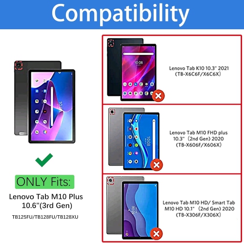 Case for Lenovo Tab M10 Plus 2022-Kickstand Heavy Duty Hard Tablet Cover Shockproof Full Body