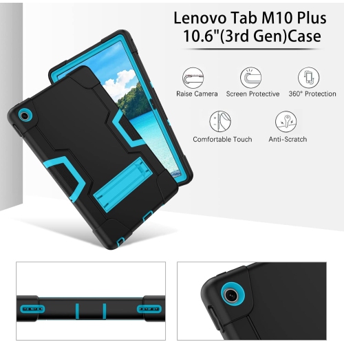 Case for Lenovo Tab M10 Plus 2022-Kickstand Heavy Duty Hard Tablet Cover Shockproof Full Body
