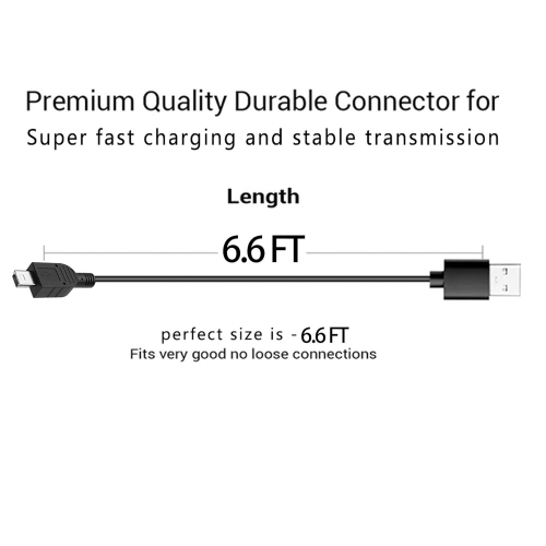 Fast Charger 5FT Mini-USB Charging Cable Power Cord for Garmin Drive Smart Nuvi GPS 40 42 42LM 44 52 52LM 54 54LM 55