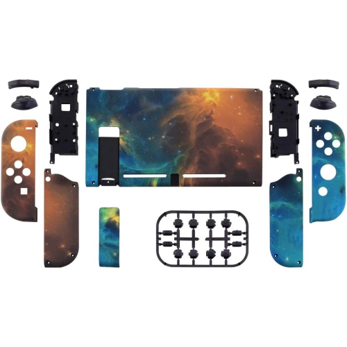 Soft Touch Grip Back Plate for Nintendo Switch Console, NS Joycon Handheld Controller Housing with Full Set