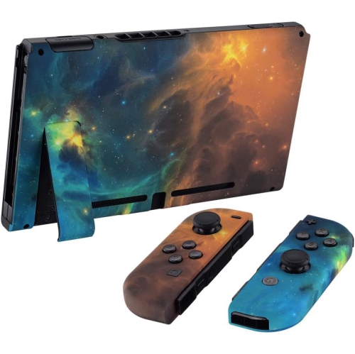 Soft Touch Grip Back Plate for Nintendo Switch Console, NS Joycon Handheld Controller Housing with Full Set