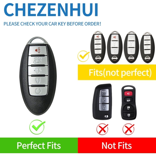 Compatible with Nissan Key Fob Cover with Leather Lanyard, Car Key Case Shell Protection for Nissan Altima