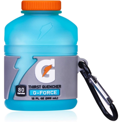 Case for AirPod 2nd/1st, Blue Sport Bottle Air Pods 1/2 Cover for Girls Teens Kids, Cute Fun Fashion Cartoon