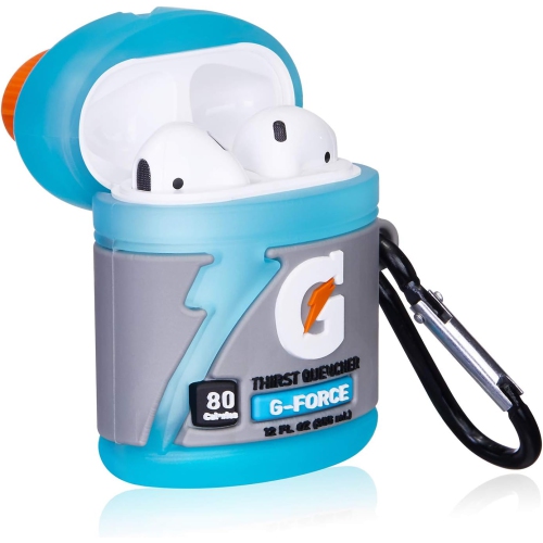 Case for AirPod 2nd/1st, Blue Sport Bottle Air Pods 1/2 Cover for Girls Teens Kids, Cute Fun Fashion Cartoon