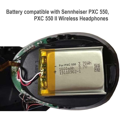 Remplacement de 1000&nbsp;mAh y pour les écouteurs Bluetooth à suppression du bruit PXC 550 II de Sennheiser