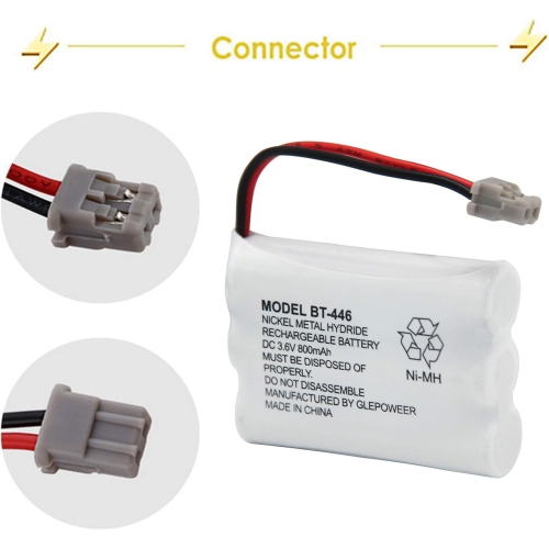 800&nbsp;mAh BT-446 y de 3,6&nbsp;V Compatible avec BBTY0503001Uniden BT446 BT-1004 BT-1005 GE-TL26402 BT-504 CPH-488B