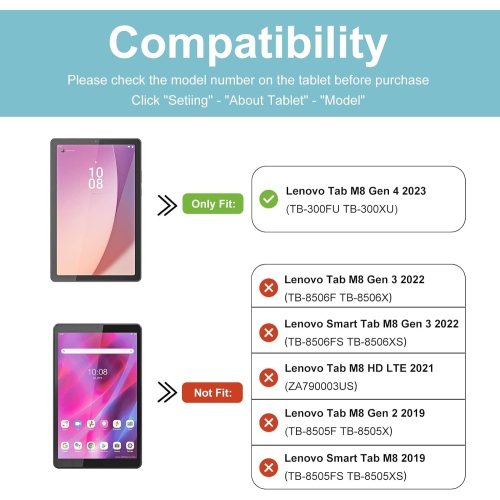 ged Case for Lenovo Tab M8 (TB-300FU) 2023 Released with Kickstand Hand Strap Pencil Holder &