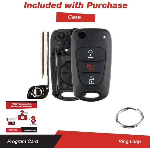 Keyless Entry Remote Uncut Blank Flip Car Key Blade Fob Shell Case Outer Cover for Kia