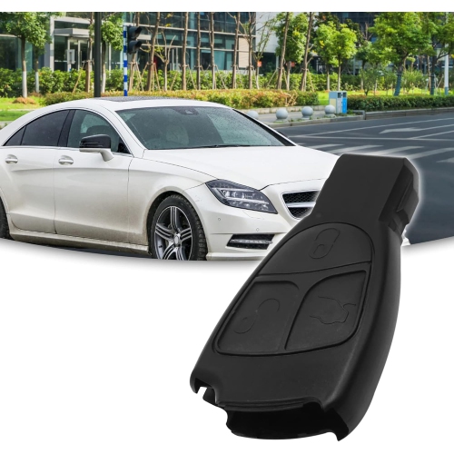 3 Buttons Keyless Entry Remote Fob Cover for Car Key Fob Remote Control Case Replacement Fit for Mercedes Benz