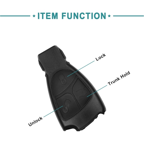 3 Buttons Keyless Entry Remote Fob Cover for Car Key Fob Remote Control Case Replacement Fit for Mercedes Benz