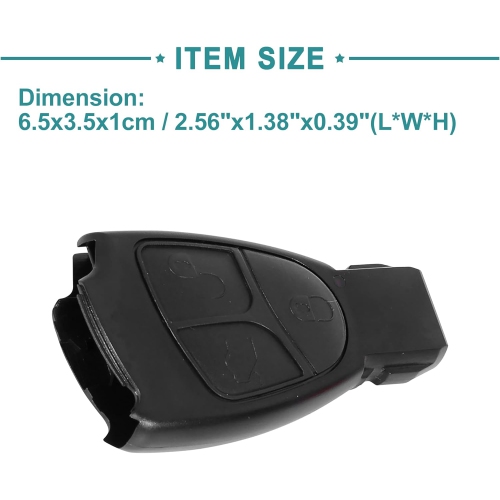 3 Buttons Keyless Entry Remote Fob Cover for Car Key Fob Remote Control Case Replacement Fit for Mercedes Benz