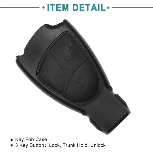 3 Buttons Keyless Entry Remote Fob Cover for Car Key Fob Remote Control Case Replacement Fit for Mercedes Benz