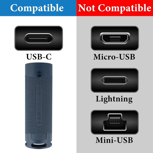 USB Speakers Short Charger Cable Compatible with Sony SRS-XB100 SRS-XB23 SRS-XB33 SRS-XB43 SRS-XB13 LSPX-S3