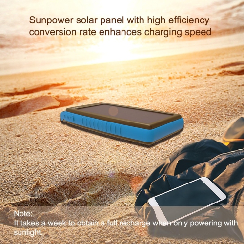 15000mAh Solar y Charger Solar Charger with Dual USB-A Port, Portable Solar Power Bank with IPX4