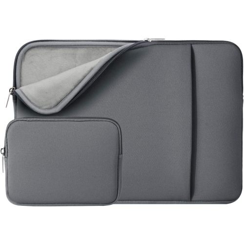 RAINYEAR 15 Inch Laptop Sleeve Protective Case Soft Fluffy Lining Bag with Pocket & Accessories Pouch, Compatible