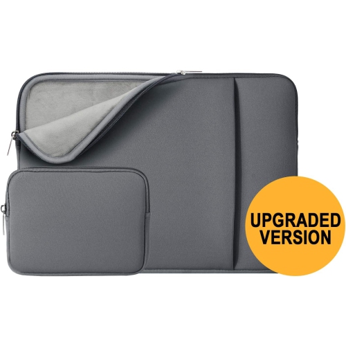 RAINYEAR 15 Inch Laptop Sleeve Protective Case Soft Fluffy Lining Bag with Pocket & Accessories Pouch, Compatible