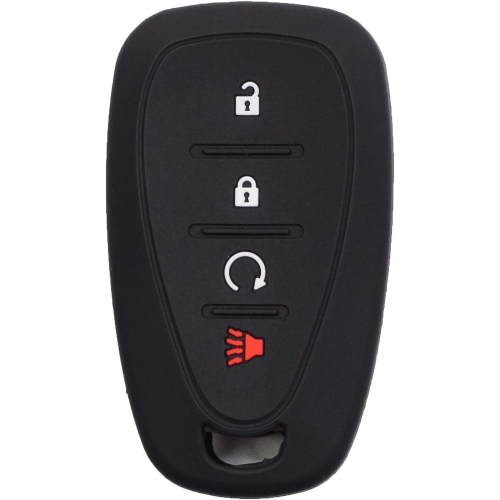 2pcs 4 Button Smart Key Fob Silicone Rubber Case Cover Protector Holder Compatible with Chevy Chevrolet Blazer