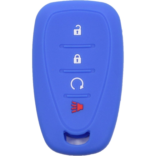 2pcs 4 Button Smart Key Fob Silicone Rubber Case Cover Protector Holder Compatible with Chevy Chevrolet Blazer
