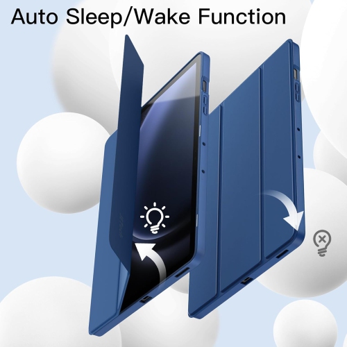 Case for Samsung Galaxy Tab S9 FE+ / S9 FE Plus 12.4-Inch with S Pen Holder, Soft TPU Tri-Fold Stand Protective