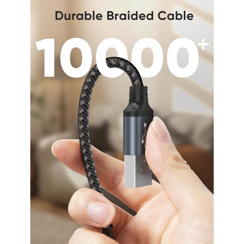 [2 Pack] 6 inch Short USB C Cable, USB to USB C Cable 3A Fast Charging Cable, USB Male to USB C Male